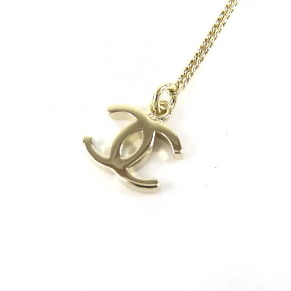 Chanel Cc Logo Pendant Necklace Metal #250127C10B
